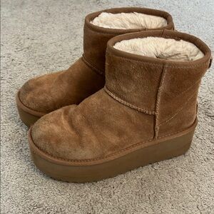 UGG Tan Suede Women's Winter platform Boots